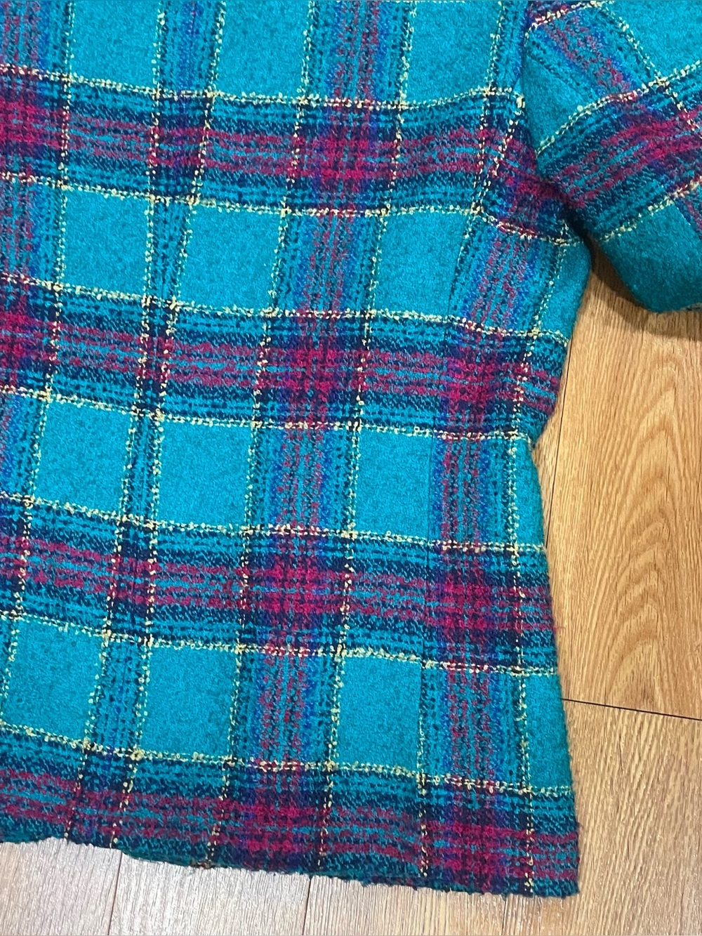 Vintage 80s Koret Plaid Wool Blend Tweed Blazer Jacket Size 10 Retro Career Glam - Picture 14 of 16